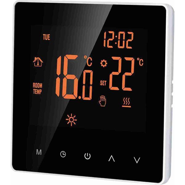 Termostato Elettrico Di Riscaldamento, 16 A, Programmabile Settimanalmente, Lcd Touchscreen, Digitale, Per Casa, Scuola, Ufficio, Hotel-image