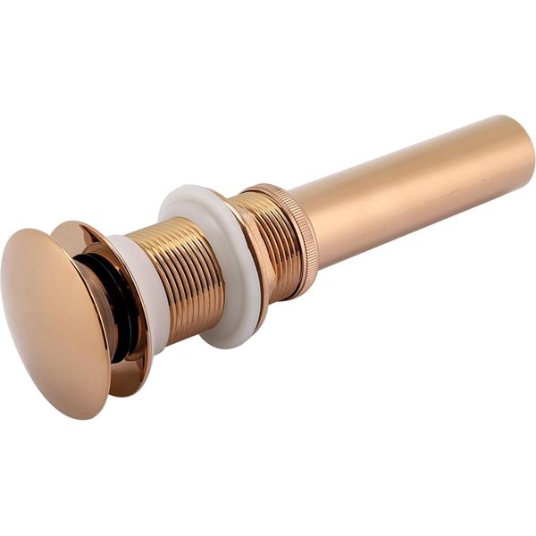 G1 1/4" Brass Bathroom Sink Pop -Up Drain Assembly Non -Overflow (Rose Gold)"-image