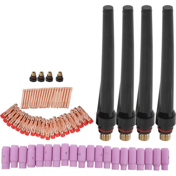 68Pcs Tig Kit Di Saldatura Gas Lente Posteriore Ugello Di Saldatura Accessori Wp -17/18/26-image