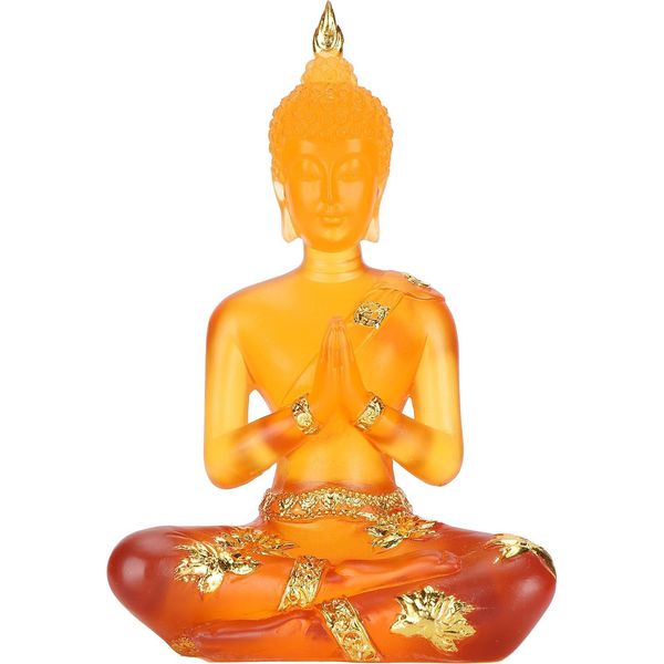 Statua Trasparente Di Buddha Seduto In Resina Sintetica, Scultura, Casa-Ufficio, Decorazione Feng Shui-image