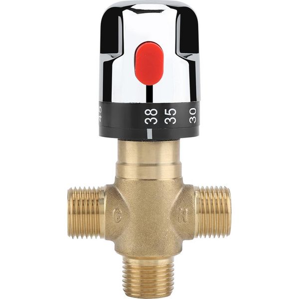 Valvola Miscelatrice Termostatica In Ottone, Tubo Per La Temperatura Dell'acqua, Comando Termostatico Per Lavabo-image