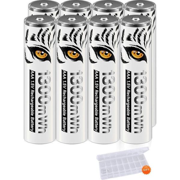 Batterie Ricaricabili Agli Ioni Di Litio, 3500Mah Aa, 1300Mwh Aaa, 8Pcs Aaa Battery-image
