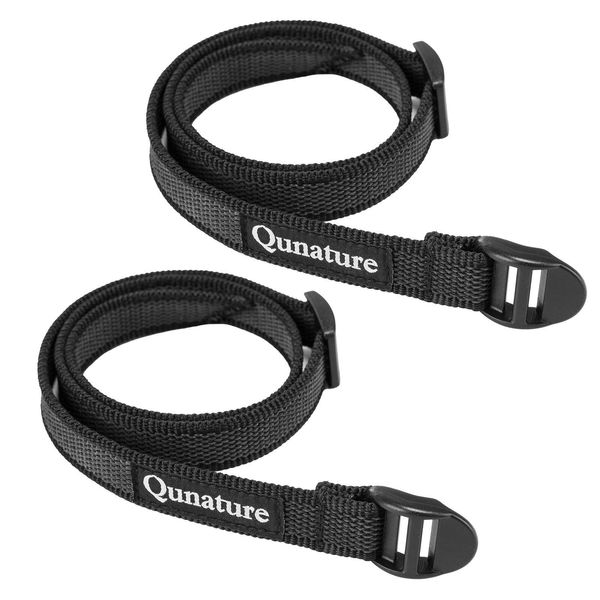 Qunature 2 Pezzi Cinghia Di Fissaggio Bicicletta Cinghia Di Fissaggio Bikepacking Cinghia Di Carico 2*78Cm, Nero-image