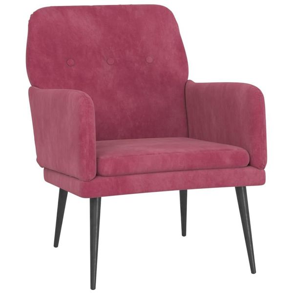 Syfax™ Poltrona Rosso Vino 62X79X79 Cm Velluto-image