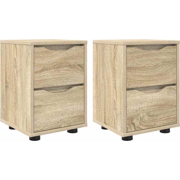 Syfax™ Comodini Con Cassetto 2 Pcs Rovere Sonoma 30,5 X 30 X 43 Cm-image