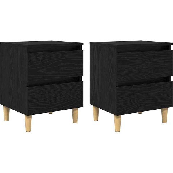 Syfax™ Mobiletti Da Letto 2 Pcs Rovere Nero 40 X 35 X 50 Cm-image