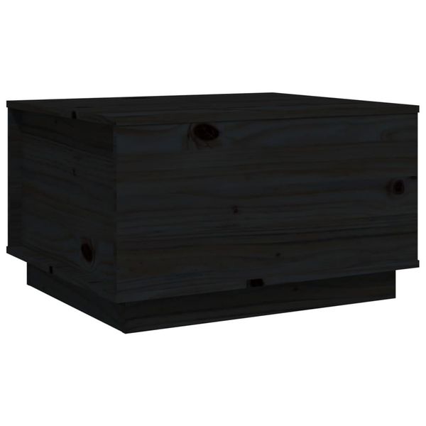 Syfax™ Tavolino Da Salotto Nero 60X50X35 Cm In Legno Massello Di Pino-image