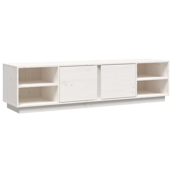 Syfax™ Mobile Porta Tv Bianco 156X40X40 Cm In Legno Massello Di Pino-image