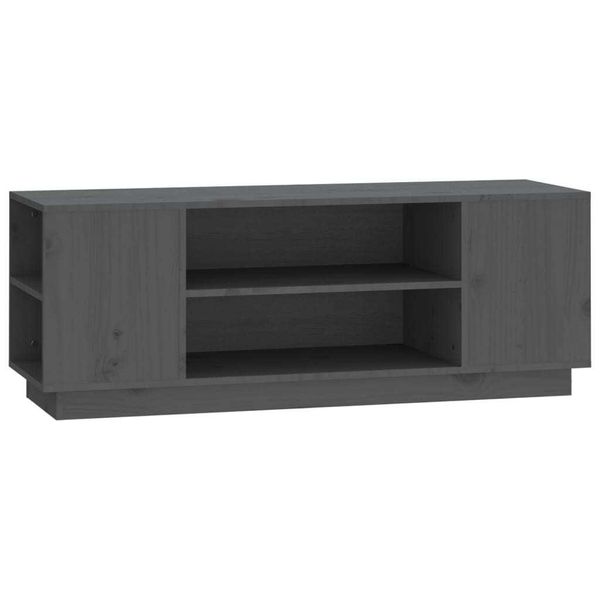 Syfax™ Mobile Porta Tv Grigio 110X35X40,5 Cm In Legno Massello Di Pino-image