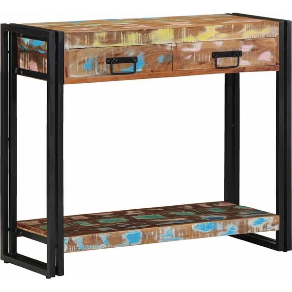 Syfax™ Tavolo Consolle Multicolore Legno Recuperato Massello-image