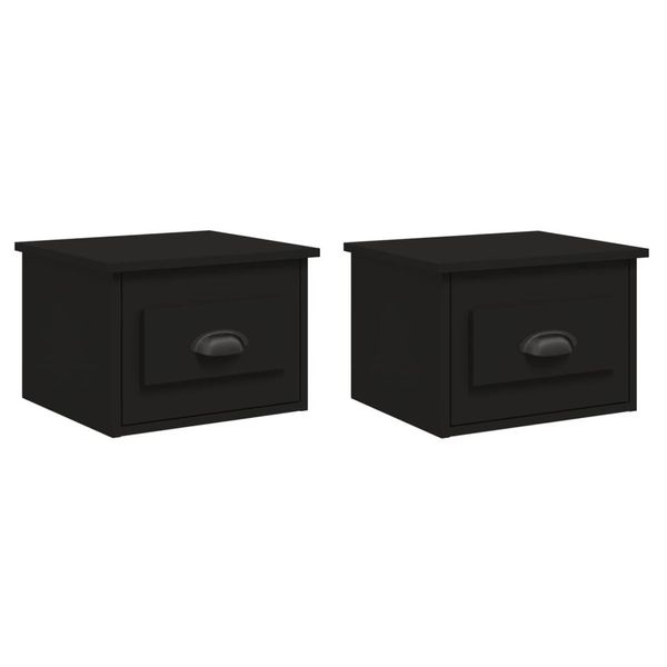 Syfax™ Comodini A Parete 2 Pz Neri 41,5X36X28 Cm-image