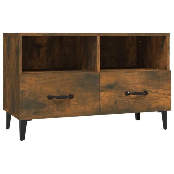 Syfax™ Mobile Porta Tv Rovere Fumo 80X36X50 Cm In Legno Multistrato-image