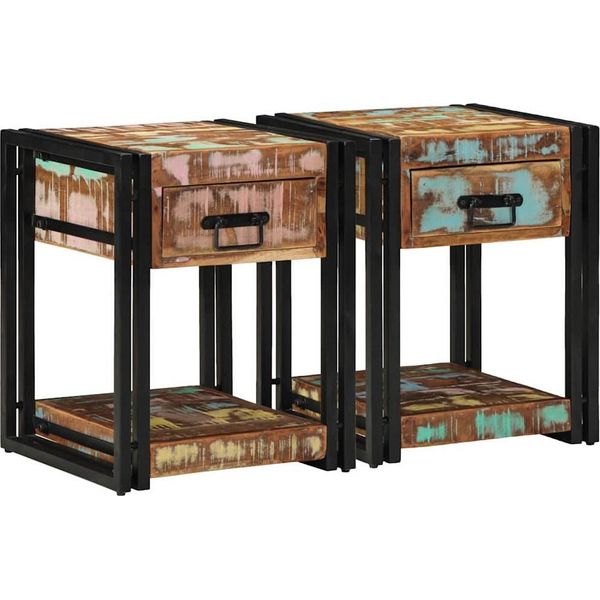 Syfax™ Armadio Da Notte Con Cassetto 2 Pcs Multicolore 40 X 40 X 50 Cm-image