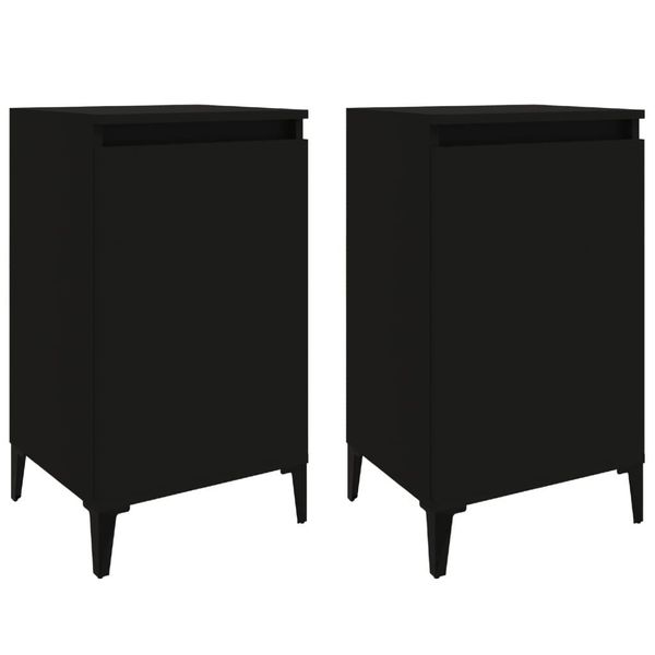 Syfax™ Comodini 2 Pz Neri 40X35X70 Cm In Legno Multistrato-image