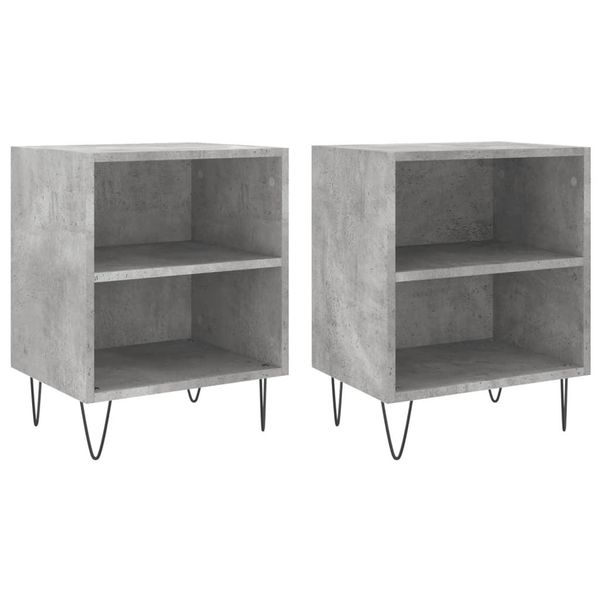Syfax™ Comodini 2 Pz Grigio Cemento 40X30X50 Cm In Legno Multistrato-image