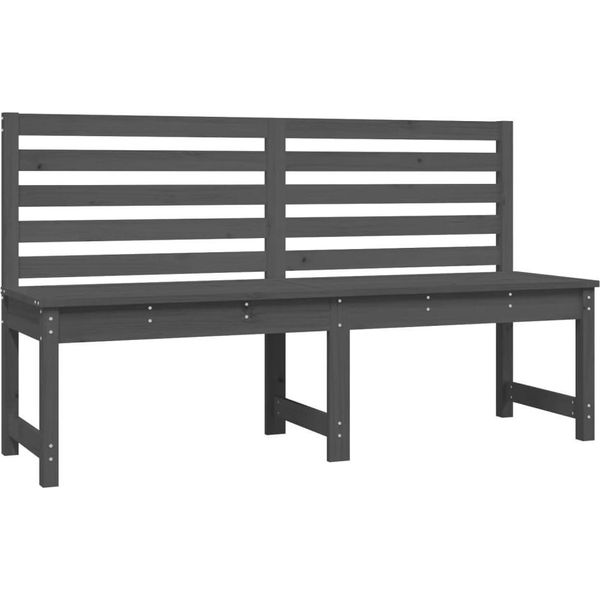 Syfax™ Panca Da Giardino Grigia 157,5 Cm In Legno Massello Di Pino-image