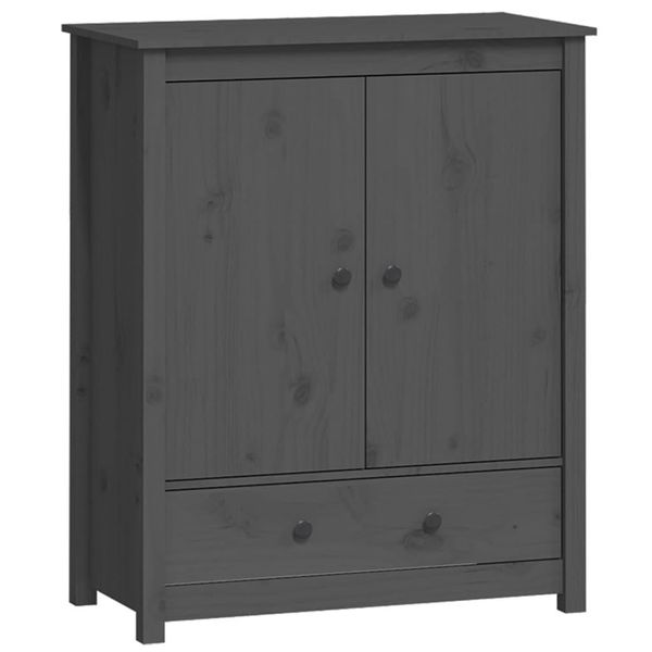 Syfax™ Credenza Grigia 83X41,5X100 Cm In Legno Massello Di Pino-image
