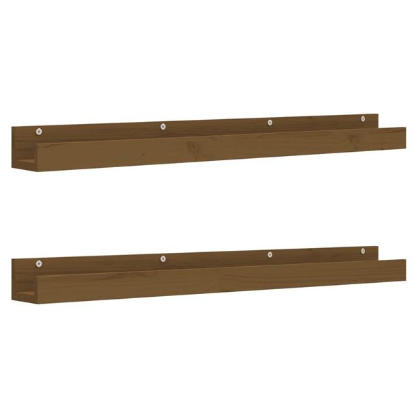 Syfax™ Mensole Da Parete 2 Pz Ambra 110X12X9 Cm Legno Massello Di Pino-image