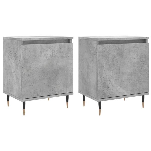 Syfax™ Comodini 2 Pz Grigio Cemento 40X30X50 Cm In Legno Multistrato-image