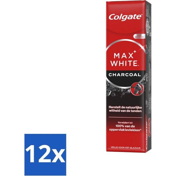 Colgate - Dentifricio - Max White - Carbone - 75 Ml - Confezione Risparmio - 12 Pezzi-image