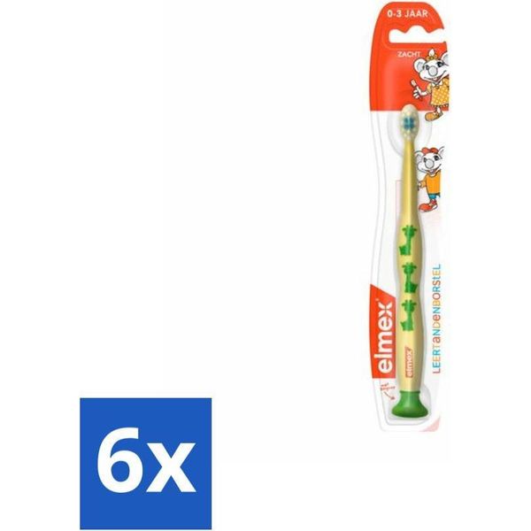 Elmex - Spazzolino Da Denti - Spazzolino Morbido Per L'apprendimento (0-3 Anni) - Cura Dei Bambini - 1 Spazzolino - Confezione Valore - 6 Pezzi-image