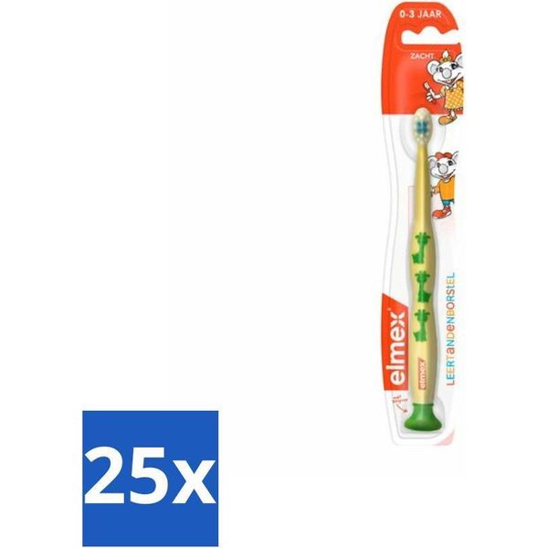 Elmex - Spazzolino Da Denti - Spazzolino Morbido Per L'apprendimento (0-3 Anni) - Cura Dei Bambini - 1 Spazzolino - Confezione Risparmio - 25 Pezzi-image