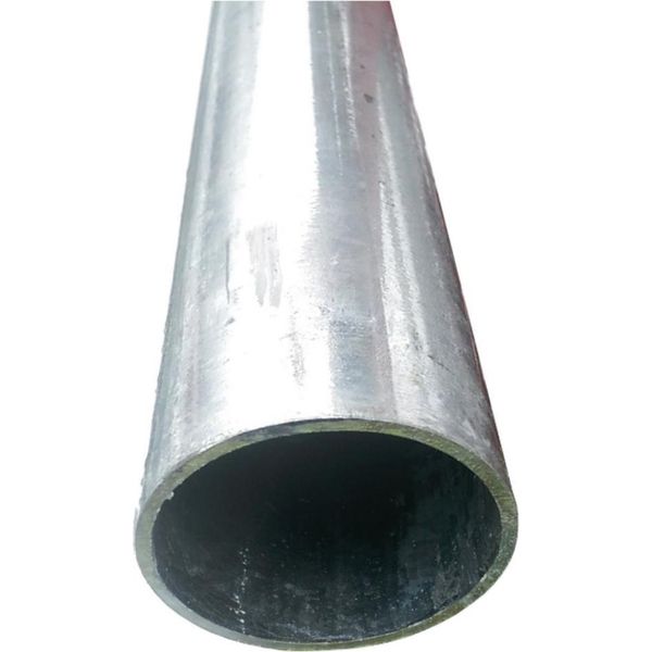 Logistsystem - Tubo Assiale - Tubo Tondo In Acciaio Fi 48 Mm Di Diametro Esterno - 600 Mm Di Lunghezza (60 Cm) - 2 Mm Di Spessore Del Materiale - Acciaio Zincato - Legato - Argento - Tubo Da Costruzione - Profilo Cavo-image