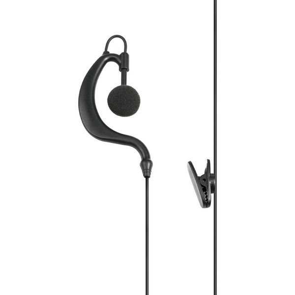 Auricolare Midland MA21-KE Microfono Radio Con , Presa Jack 2 Pin Kenwood, Progettato Per Ascolto Discreto, Comfort Prolungato, Ideale Per Cuffie Con Filo E Microfono, Nero-image