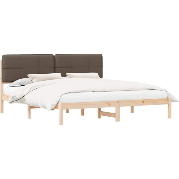 Vidaxl Struttura Letto Con Testiera Imbottita Taupe 180 X 200 Cm-image