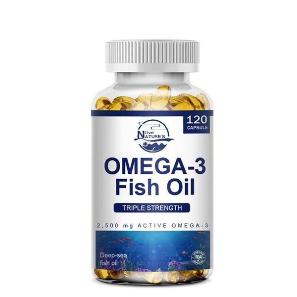 Omega 3 Olio Di Pesce 3600Mg (120 Capsule) Integratore Alimentare, Cuore, Cervello, Occhi, Articolazioni, Ossa, Sistema Immunitario-image