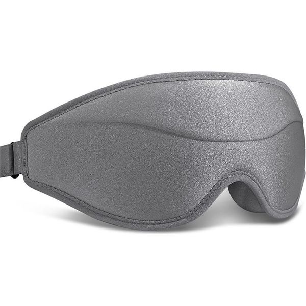 Inf Mascherina Per Dormire 3D Sagomata - Memory Foam, Zero Pressione, Blocca Luce Grigio-image