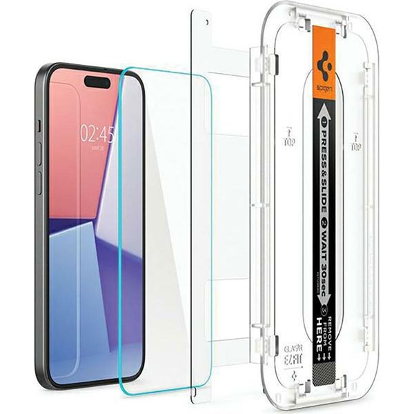 Spigen Iphone 15 Pro Max Glas.Tr "Ez Fit"" Screen Protector Tempered Glass, 2-Pack - Clear"-image