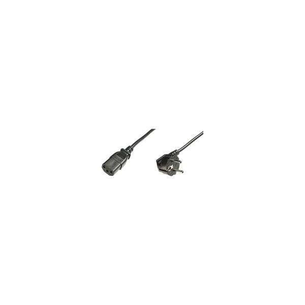 Netzanschlusskabel Schwarz, 1,80 Meter, KaltgeräTe-Buchse, Stecker 90° Abgewinkelt-image