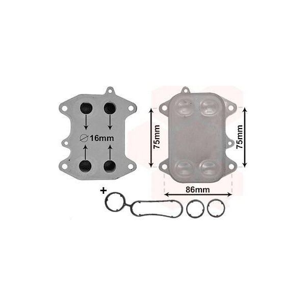 Van Wezel 58013700 Radiatore Dell'olio Motore Per Vw Golf Vi (5K1) Polo Hatchback (6R1, 6C1) Tiguan (5N) Transporter V Bus Golf Plus (5M1, 521) Passat Variant-image