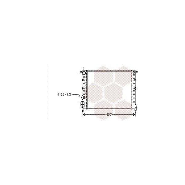 Van Wezel 43002118 Radiatore Radiatore Acqua Radiatore Motore Per Renault Clio I (B/C57, 5/357) Rapid Kasten (F40, G40) 19 Ii (B/C53) 19 Ii Chamade (L53)-image