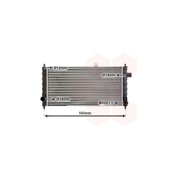 Van Wezel 37002050 Radiatore Radiatore Acqua Radiatore Motore Per Opel Ascona C Berlina (J82) Kadett D (31-34, 41-44) Ascona C Cc (J82) Kadett D Caravan-image