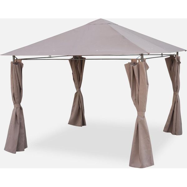 Pergola Da Giardino 3X3M Struttura In Alluminio Con Tende Scorrevoli, Talpa-image