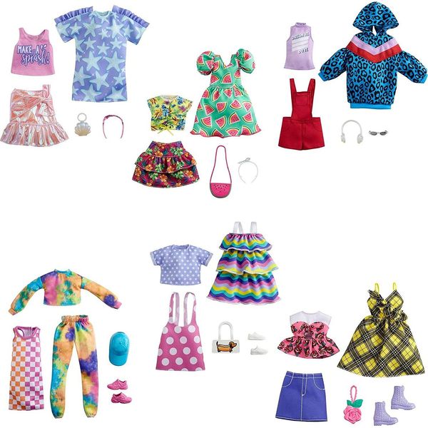 Mattel Gmbh Barbie Fashions 2 Abiti E 2 Accessori Per La Bambola Barbie-image