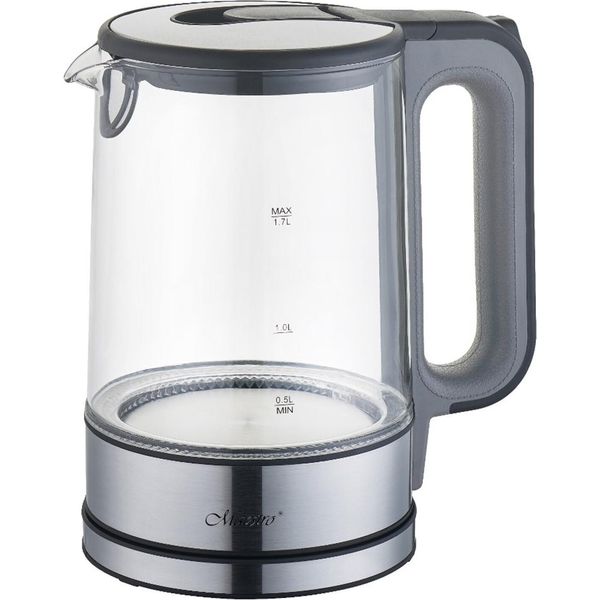 Bollitore Elettrico In Vetro Con Luce Interna 1,7L Base A 360 Gradi Spegnimento Automatico Filtro Anticalcare Indicatore Del Livello Dell'acqua 220-240V, ~50Hz, 2200W-image