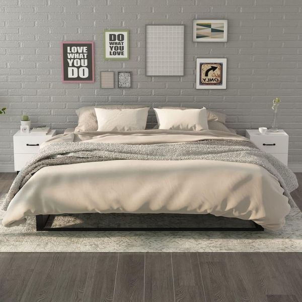 The Living Store Comodini 2 Pz. Bianco 40X35X47,5 Cm-image