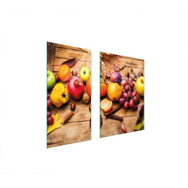 Piastre Coprifornelli 2 Pezzi 75X52 Coprifornelli In Ceramica Tagliere In Vetro Frutta Colorata-image