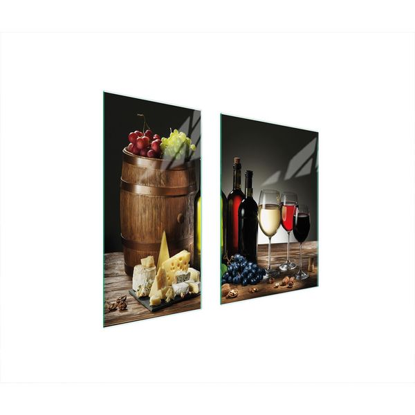 Piastre Copri Fornelli 2 Pezzi 75X52 Ceramica Copri Piano Cottura Vetro Tagliere Vino Cibo-image