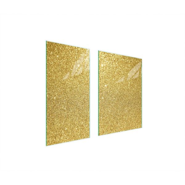Piastre Copri Fornelli 2 Pezzi 75X52 Copri Piano Cottura In Ceramica Tagliere In Vetro Golden Sand-image