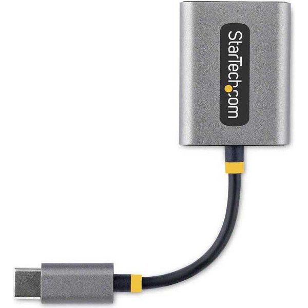 Startech.Com Splitter Per Cuffie USB-C, Adattatore Per Cuffie Doppio Usb Tipo C Con Ingresso Per Microfono, Adattatore Da Usb C A 3,5 Mm/Dongle Per Cuffie, Da Usb C A Jack Audio/Uscita Aux - Controlli Per Microfono E Cuffie, Dac A 24 Bit Integrato (USBC-AUDIO-SPLITTER)-image