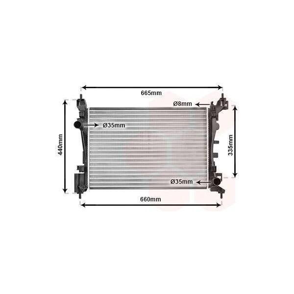 Van Wezel 09002261 - Radiatore Oe 1330T8, Raffreddamento Motore Per Nemo, Qubo, Fiorino, Bipper Tepee, Bipper (Aa)-image