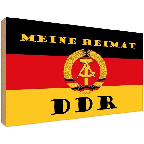 Vianmo Insegna In Legno 30X40 Cm Meine Heimat Ddr Fahne Ostalgie-image