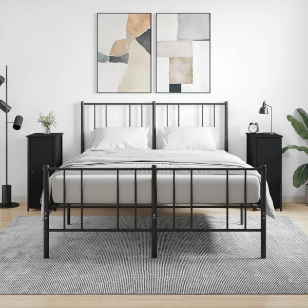 Maison Exclusive - Comodini 2 Pz. Nero 32X42X80 Cm Materiale Ligneo-image