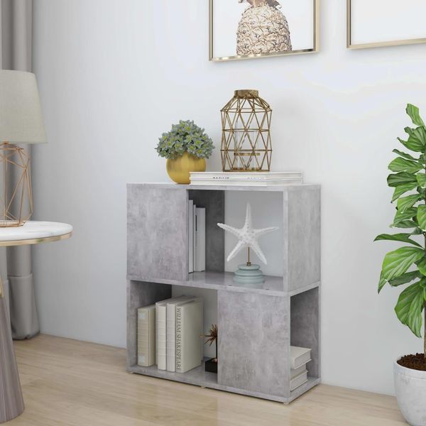 Maison Exclusive - Libreria Grigio Cemento 60X24X63 Cm Materiale Ligneo-image