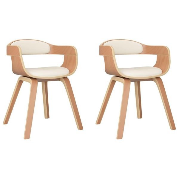 Syfax™ Sedie Da Pranzo 2 Pz In Legno Curvato E Pelle Finta-image