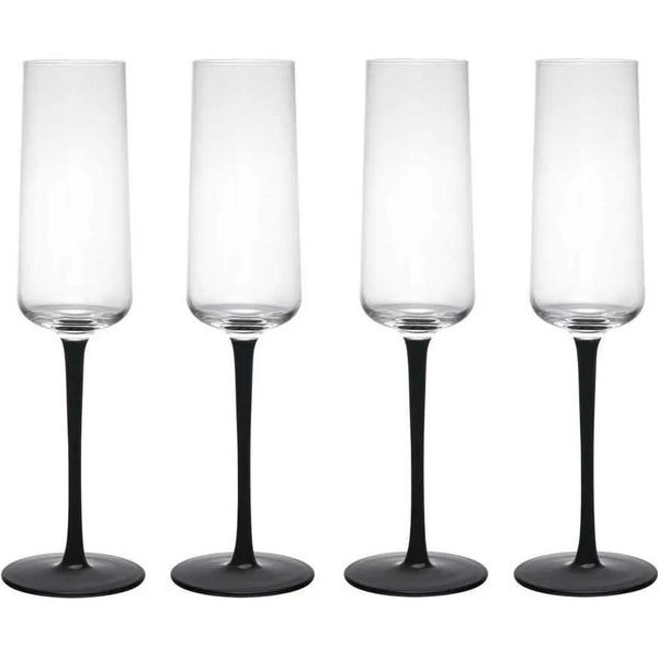 Set Di 4 Bicchieri Da Champagne Mikasa Palermo Con Stelo Nero Creative Tops Wa-image